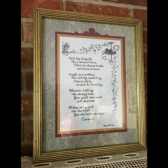 Rare Vintage Carousel Horse Prayer Collector Wall Picture - Picture 1 of 7